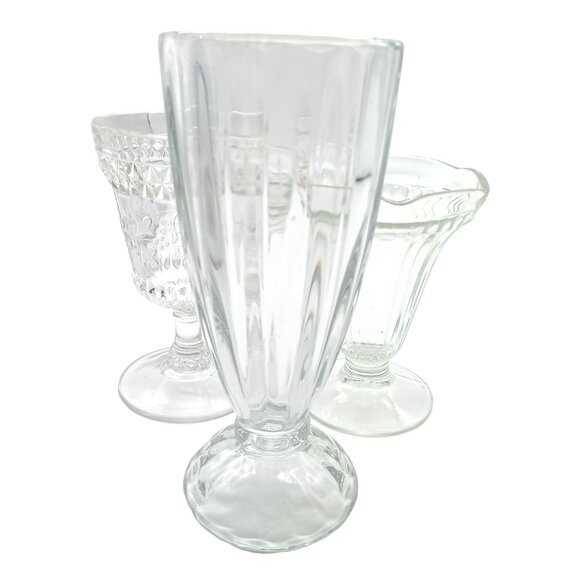 Vintage Clear Glass Ice Cream Sundae & Dessert Cups, Mix and Match Lot of 7 - Picture 5 of 8